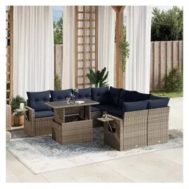 vidaXL Gartensofa-Set 9-tlg. grau