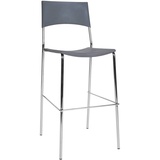 CLP Barhocker Genua Metall-Gestell in Chromoptik, stapelbar grau