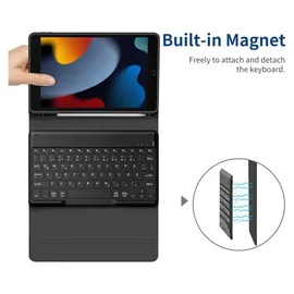 Tastatur Hülle für iPad 10,2 Zoll Schwarz