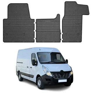 Omac Gummi Fußmatten kompatibel mit Renault Master 2010-2024 Automatten Gummi Schwarz 3tlg