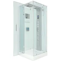 AcquaVapore D38-20L1-EC Komplettdusche 100 x 100 cm rechts Weiß Sicherheitsglas D38-20L1-EC