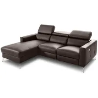 Ecksofa Bono Leder Braun Dunkelbraun