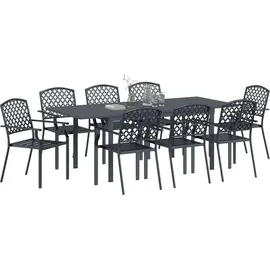 vidaXL Garten Essgruppe 9-tlg. Anthrazit