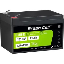 Green Cell CUBE LiFePO4 Spezial-Akku LiFePo-Block Flachstecker Li-Ion 12.8 V 12 Ah