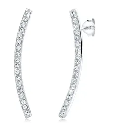 Paar Ohrstecker ELLI "Tropfen Geo Trend Kristalle 925 Sterling Silber", weiß (weiß, weiß), Ohrringe, Damen, OneSize,mit Steinen, Silber 925 (Sterlingsilber)