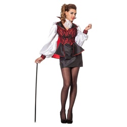 Karneval-Klamotten Vampir-Kostüm Damen Vampirkleid Figurbetontes Kleid Gothic, Sexy Vampir Kleid in schwarz rot Frauenkostüm Halloween rot|schwarz|weiß 42