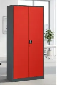 STIER Universalschrank Basic 92 x 42 cm 4 Fachböden Anthrazitgrau Rot