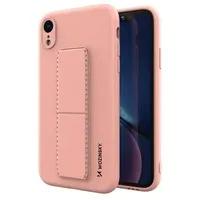 Kickstand Hülle Bumper aufstellbar für Iphone 12 Mini Silikon Hard Case Zubehör mit integriertem Magneten Rosa
