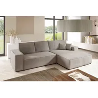 BroMARKT Ecksofa PABLO Schlaffunktion Bettkasten L-Form 294x185x85cm Beige Rechts - Beige