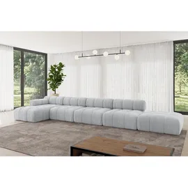 altdecor Ecksofa modulares Sofa Lizur-L3 - 475x160x70 cm Grau Cord