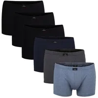 Götzburg Boxershorts 6er Pack Schwarz/Blau/Grau XXL