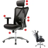 SIHOO Bürostuhl Kunstleder Schwarz
