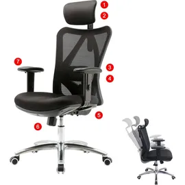 SIHOO Bürostuhl Kunstleder Schwarz