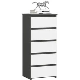 akord furniture factory Kommode AKORD CL5 40 x 92 x 35 cm Graphitgrau / Weiß