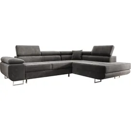 möbel punkt Ecksofa Samt 2-Sitzer Grau