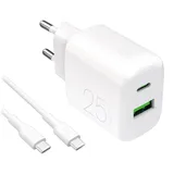 PURO PROLITE 25W USB-A / USB-C Wandladegerät - Weiß
