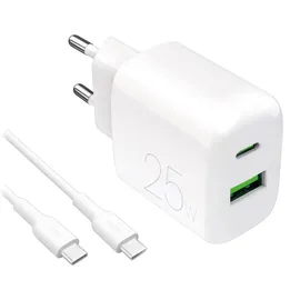 PURO PROLITE 25W USB-A / USB-C Wandladegerät - Weiß