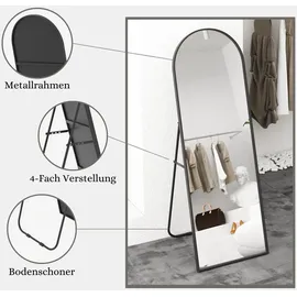 Albatros Ganzkörperspiegel – Bogen Spiegel mit schwarzem Rahmen - Standspiegel oder großer Wandspiegel im modernen Design, 150 x 50 cm groß – hochwertiges und nachhaltiges Glas 50x150x2