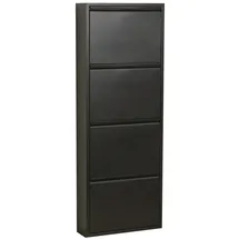VCM ebuy24 Schuhschrank mit 4 Klappen/ in Metall Schwarz