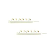 2 x Steckdosenleiste 3-Fach oder 6-Fach Mehrfachsteckdose mit Kinderschutz 2m Zuleitung Steckerleiste Steckdose Standard (2 x 6-Fach)