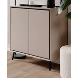 furn.design Kommode Sideboard 90 x 90 x 38 cm Sand / Schwarz