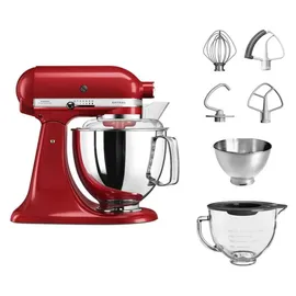 KitchenAid Artisan 5KSM175 Empire Rot Glasset mit Glasschüssel