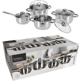 Mojawo 8tlg Kochtopfset Kochtöpfe Edelstahl Induktion Glasdeckel Kochen Küche