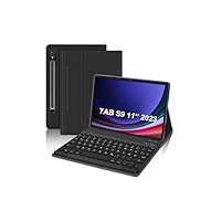 IVEOPPE Tastatur Samsung Tab S9 FE 10.9"/Tab S9 11", Tastatur Hülle für Galaxy Tab S9/S9FE Magnetisch Abnehmbarer Tastatur Tab S9 mit QWERTZ Layout Pencil Halter, Schwarz