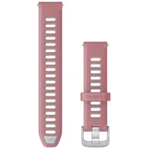 Garmin Forerunner 265S, Schnell-Wechsel 18mm Silikon Armband Rosa/Steinweiß