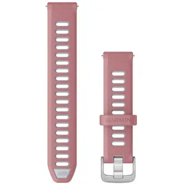 Garmin Forerunner 265S, Schnell-Wechsel 18mm Silikon Armband Rosa/Steinweiß