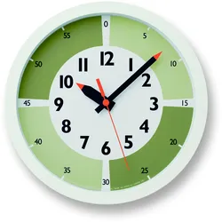 Lemnos Wanduhr fun pun clock with color! / green