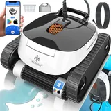Kesser KESSER® Poolroboter für Boden und Wand, Poolsauger bis 100m2 Pools & eine leistungsstarke Reinigung, Poolreiniger vollautomatisch mit App-Funktion - Kontrollmodul Klettermechanismus