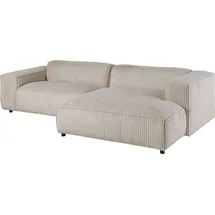 Massivmoebel24 Ecksofa 279x164x69 Cord elfenbein VALENCIA