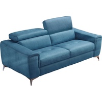 Egoitaliano Schlafsofa Francine, Designsofa, Loungesofa mit Dauerschlaffunktion, Bettfunktion, hochwertiger Metallbettrahmen & Matratze, Kopfteil manuell verstellbar blau