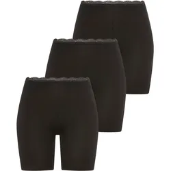 Lange Unterhose YSABEL MORA "BASIC COLLECTION COTTON WITH LACE", Damen, Gr. XL, schwarz, Obermaterial: 95% Baumwolle, 5% Elasthan, unifarben, eng, Unterhosen Lange Unterhose, angenehme Weichheit und Passform gegen Reibung