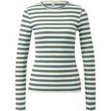 QS Geripptes Longsleeve Türkis/Creme XXL
