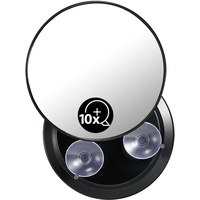 OMIRO Vergrößerungsspiegel 10-fache mit Saugnapf, Schwarz Badezimmerspiegel 15 cm