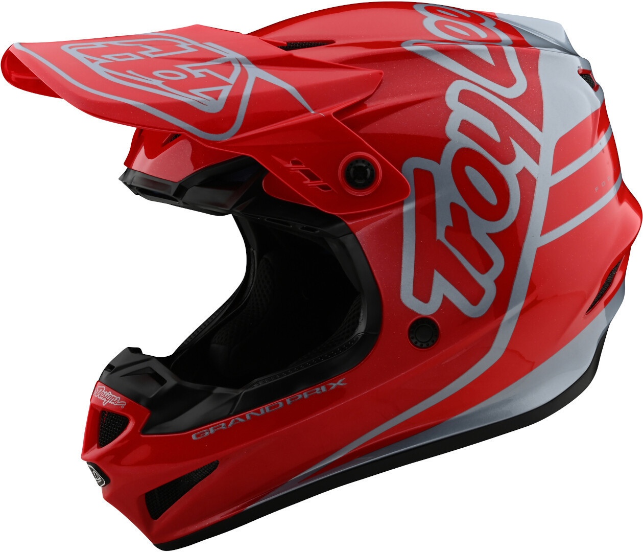 Troy Lee Designs GP Silhouette Motorcross Helm, rood-zilver, S