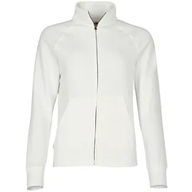 FRUIT OF THE LOOM LADIES PREMIUM SWEAT JACKET - Damen Sweatjacke mit Stehkragen und zwei Vordertaschen, weiß, M