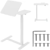 Schreibtisch Laptoptisch Laptopständer Mobiler Weiß Höhenverstellbar 76-109cm