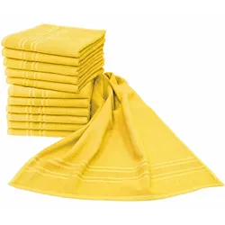Handtuch DYCKHOFF "Saphir Friseurhandtücher", gelb, B:47cm L:85cm, Frottier, Frottier, Handtücher (Packung), Farbecht und besonders strapazierfähig, 47x85 cm