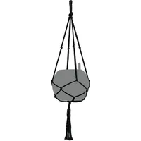 LECHUZA Lechuza® Hängeampel Makramee Cotton Pure 90 Schwarz 22 cm x 14 cm