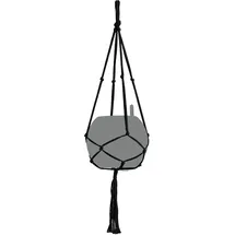LECHUZA Lechuza® Hängeampel Makramee Cotton Pure 90 Schwarz 22 cm x 14 cm