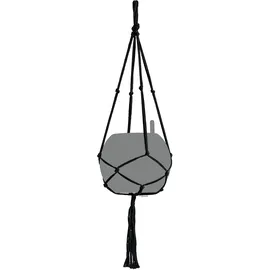 LECHUZA Lechuza® Hängeampel Makramee Cotton Pure 90 Schwarz 22 cm x 14 cm