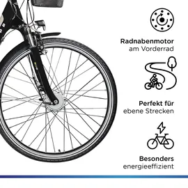 Zündapp Z517 E Bike Damenfahrrad 28 Zoll 155 - 190 cm mit 7 Gang Nabenschaltung und Rücktrittbremse - schwarz