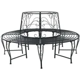 vidaXL Baumbank Ø 160 x 89 cm Schwarz