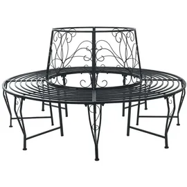 vidaXL Baumbank Ø 160 x 89 cm Schwarz
