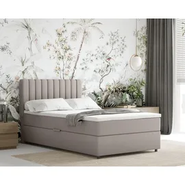 panda möbel Boxspringbett 120x200 EVEREST, mit Topper, mit Bettkästen, Einzelbett, Dunkelbeige, Panda Möbel - Beige