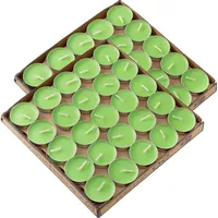 Kinmsito 100 Stück Teelichter, Teelicht Kerzen, Grün, Rund