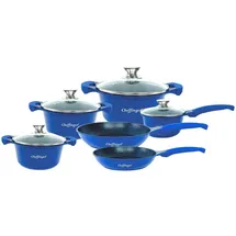 northix Blau Topf-Set 6-tlg. Kochtopf + Stielkasserolle + Bratpfanne